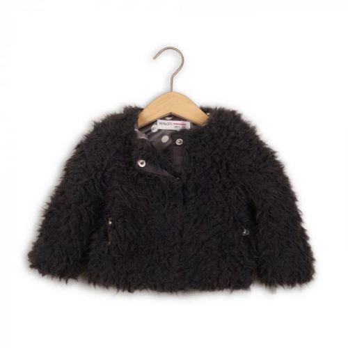 Minoti Svetr dívčí chlupatý celopropínací, Minoti, SHADES 2, černá