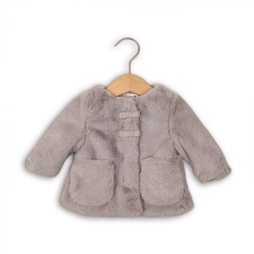 Minoti Kabátek kojenecký chlupatý s bavlněnou podšívkou, Minoti, EYELASH 2, šedá