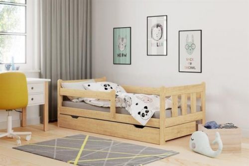 Halmar Dětská postel Marinella borovice s úložným prostorem a zábranou