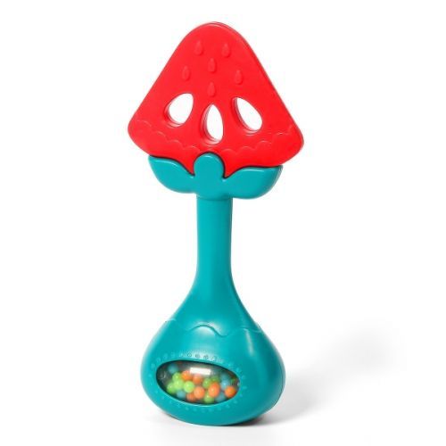 BabyOno BabyOno Edukační kousátko s chrastítkem - Vodní meloun, kat. 499/02