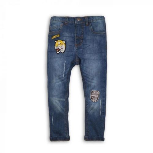 Kalhoty chlapecké džínové s elastenem, Minoti, TIGER 7, modrá - 68/80 | 6-12m