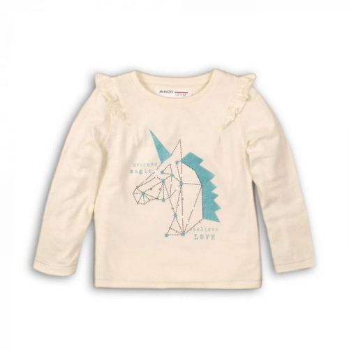 Minoti Tričko dívčí bavlněné s dlouhým rukávem, Minoti, FORTUNE 9, krémová