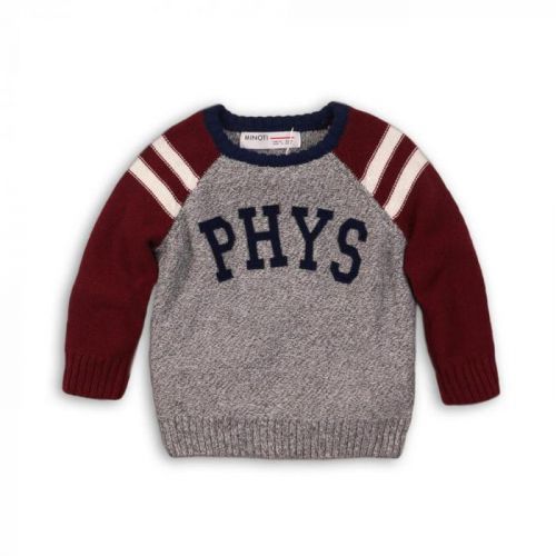 Minoti Svetr chlapecký s kontrastními rukávy, Minoti, ALLSTAR 6, šedá