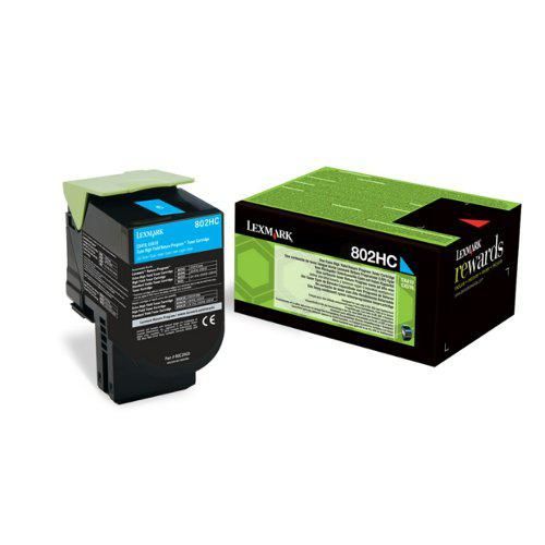 Lexmark originální toner 80C2HCE, cyan, 3000str., Lexmark CX410/510