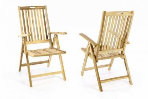 Divero Sada 2 ks Zahradní skládací židle dřevěná
