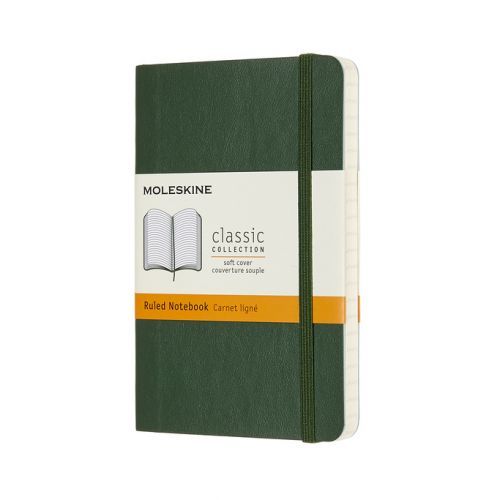 MOLESKINE Zápisník měkký linkovaný zelený S (192 stran)