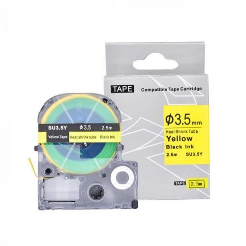 Epson SU5W, 5mm, 9mm x 2,5m, černý tisk / bílý podklad, smršťovací kompatibilní páska