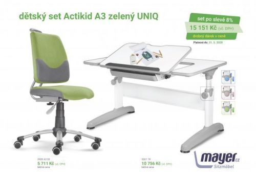 Dětský set Mayer – rostoucí židle ACTIKID A3 a rostoucí stůl UNIQ, zelený + dárek