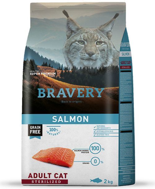 BRAVERY cat STERELIZED salmon - 7kg + MAX MOLLY USB SVÍTÍTKO