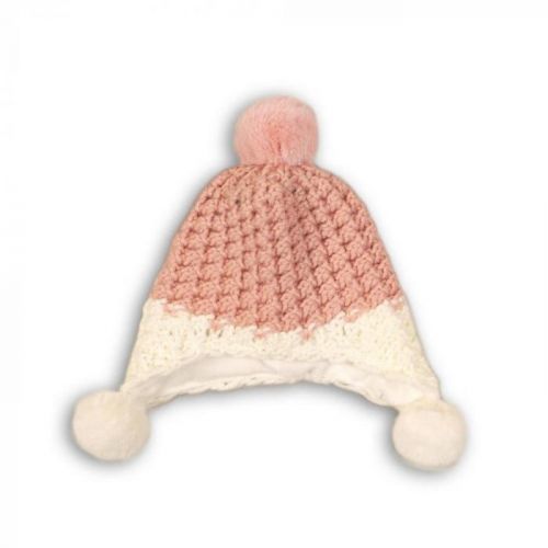 Minoti Čepice zimní dívčí s bambulemi, Minoti, DEER 15, růžová
