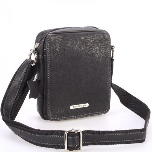 Menší černá pánská kožená taška - Sendi Design Merl černá
