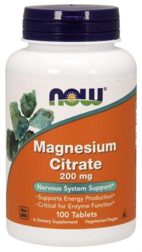 NOW® Foods NOW Magnesium Citrate (hořčík citrát), 200 mg, 100 tablet