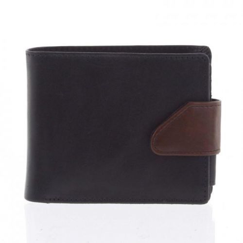 Hladká pánská černá kožená peněženka - Tomas 76VT černá