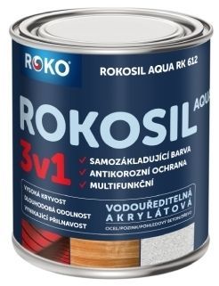 Barva samozákladující ROKOSIL  Aqua 3v1 RK 612 sv. červená 0,6 l