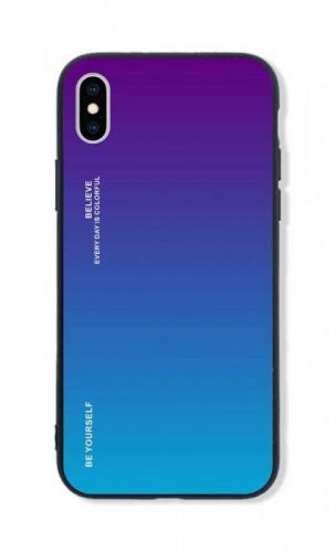 Kryt TopQ LUXURY iPhone XS pevný duhový purpurový 48877