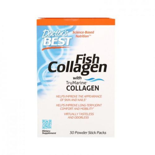 Doctor's Best Fish Collagen (rybí kolagen), 30 tyčinek