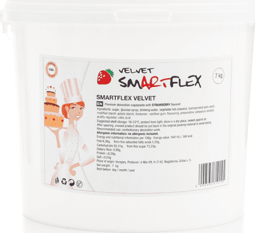 Smartflex Velvet Jahoda 7 kg (Potahovací a modelovací hmota na dorty)