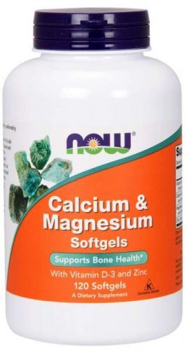 NOW® Foods NOW Calcium & Magnesium, with Vitamin D-3 and Zinc, 120 softgelových kapslí
