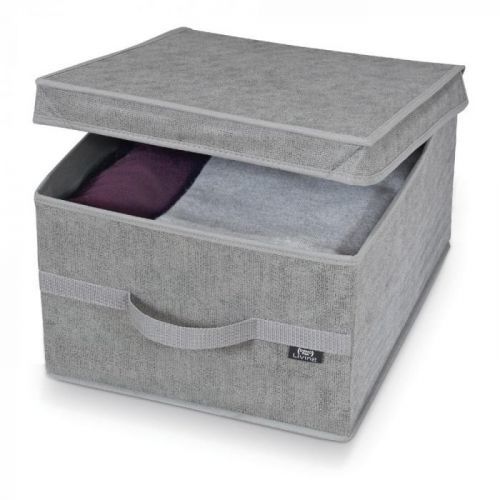 Šedý úložný box Domopak Stone Large, 50 x 38 cm