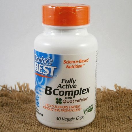 Doctor's Best Vitamin B komplex, (Vitamíny B a kyselina listová v aktivovaných formách) 30 rostlinných kapslí