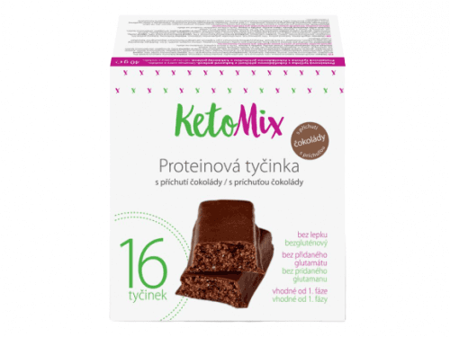 KetoMix Proteinové tyčinky s příchutí čokolády 16x 40g