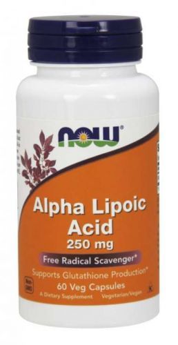 NOW® Foods NOW Alpha Lipoic Acid, 250 mg, 60 rostlinných kapslí