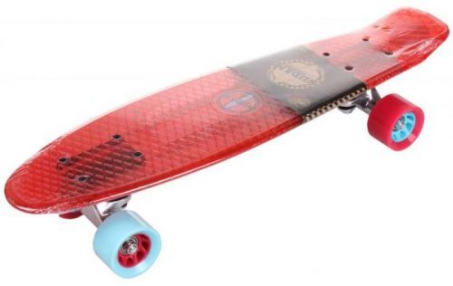 Flip Transparent plastový pennyboard, 22,5 in barva: červená