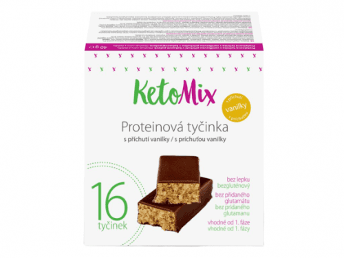 KetoMix Proteinové tyčinky s příchutí vanilky 16 x 40 g