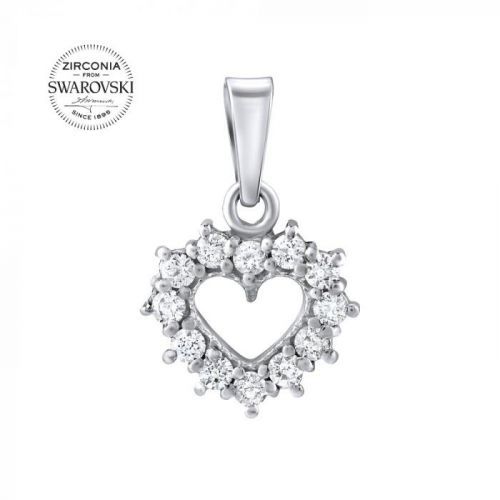 Stříbrný přívěsek SRDCE se Swarovski® Zirkony - SILVEGOB11698s