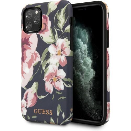 Guess Flower Shiny N.3 kryt iPhone 11 Pro Max námořně modrý