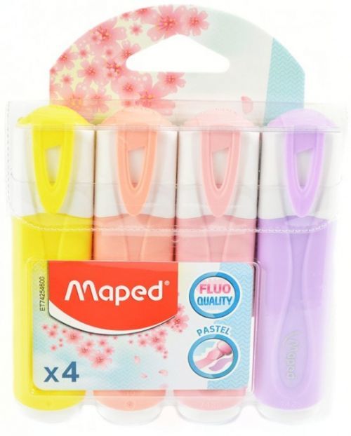 Zvýrazňovač Maped - fluo pastel - pouzdro 4 ks - 0063/9742546