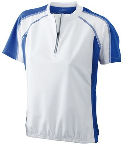 Dámské cyklistické tričko JN419 - Bílá / královská modrá | XL