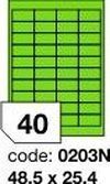 Zelené samolepicí etikety Rayfilm R0120.0203NF, 48,5x25,4 mm, 1.000 listů A4, 40000 etiket