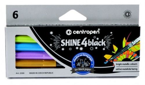 Centropen Souprava popisovačů - Shine 4 black - 6 ks - 2590/6