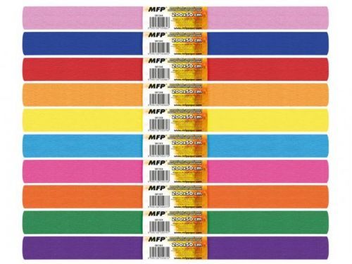 MFP krepový papír role 50x200cm mix barev 10ks duhový