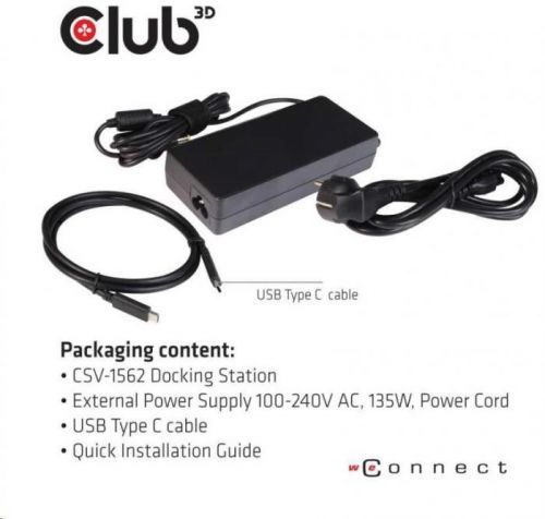 Club 3D Club3D Dokovací stanice USB 3.2 typ C (5xUSB/USB-C/3xHDMI/2xDP/Ethernet/Audio) s Universal (CSV-1562)