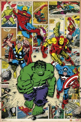 Plakát Marvel Comics - Here Come The Heroes