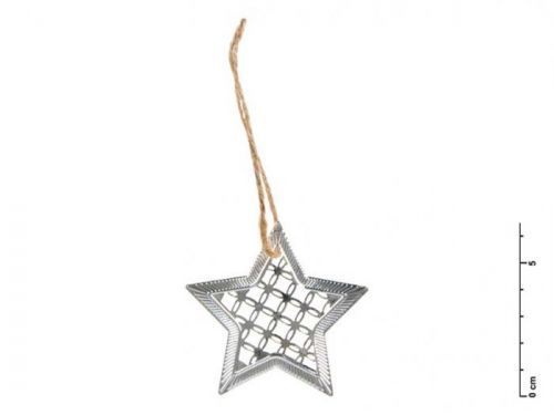 MFP hvězda kov stříbrná 7 cm - závěs