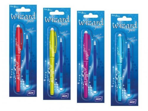 MFP kuličkové pero Wizard 0,7 modré BLISTR, gumovací + náplň