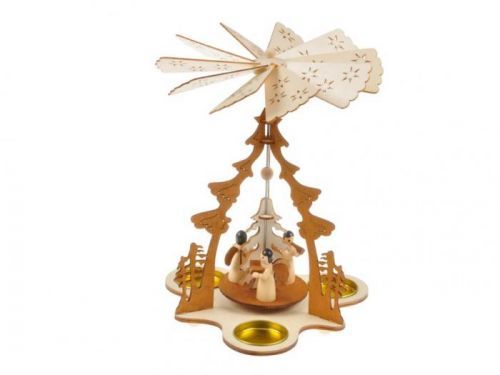 MFP svícen točící dřevěný 17,5x17,5x23,5cm BD-21651B