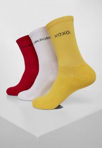 Wording Socks 3-Pack - yellow/red/white 39-42