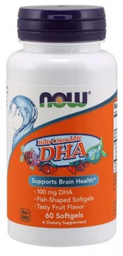 NOW® Foods NOW DHA Kids Chewable (Omega-3), 100 mg, 60 žvýkacích kapslí