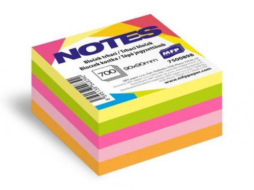MFP bloček trhací 90x90mm 700 listů mix 5 barev neon