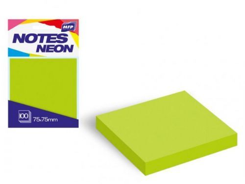 MFP bloček samolepící 75x75mm 100 listů zelený neon