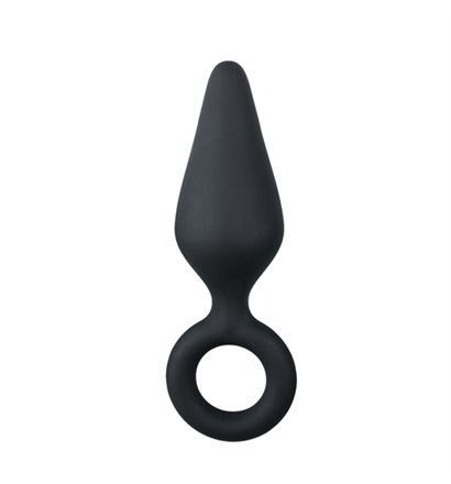 Anální kolík s očkem EASY TOYS Pointy Plug Medium černá Easy Toys