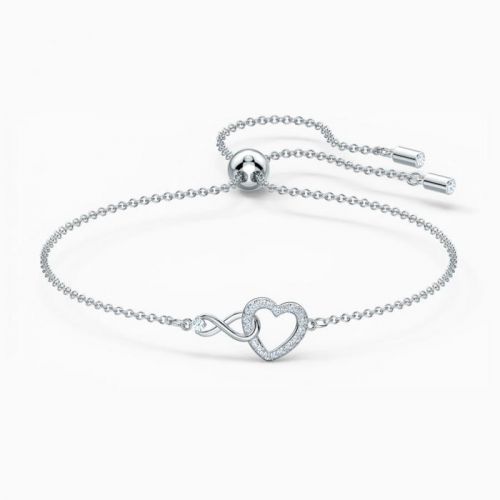 Swarovski Swarovski Infinity Heart Bracelet, White, Rhodium plated