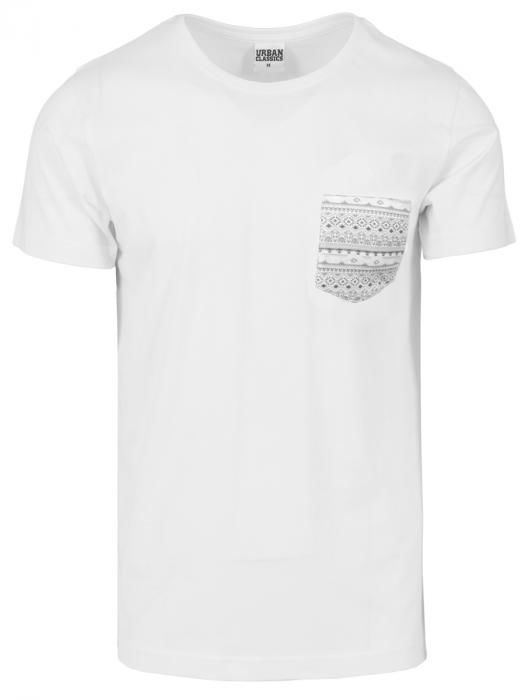 Moderné pánske tričko Aztec biele S