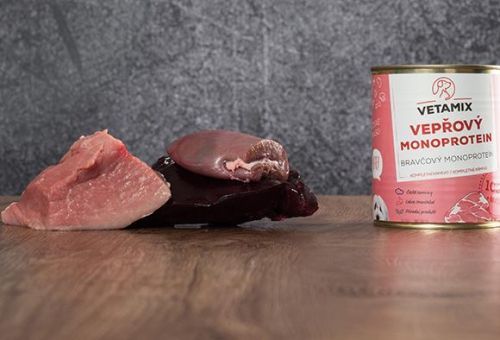 Vetamix konzerva Vepřový monoprotein 850g