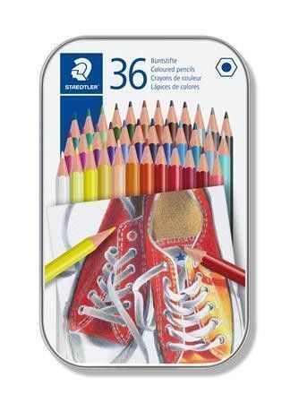 Pastelky, 36 různých barev, sada, šestihranné, STAEDTLER, set 36 ks