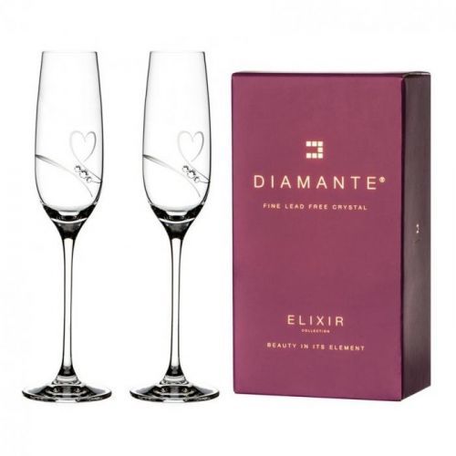 Diamante sklenice na šampaňské pro zamilované Romance 200ml 2KS
